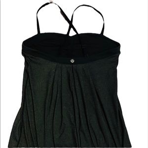 Lululemon, Pure Focus, Gray and Black, Criss Cross Tank Top, size: 8